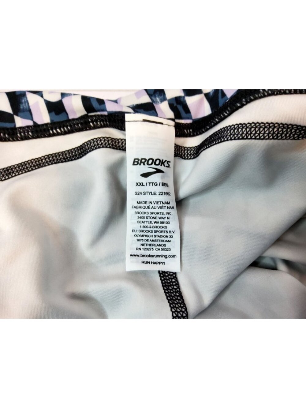 Brooks Spark 5" Short Tight XXL Speed Check Black/White - Picture 5 of 8